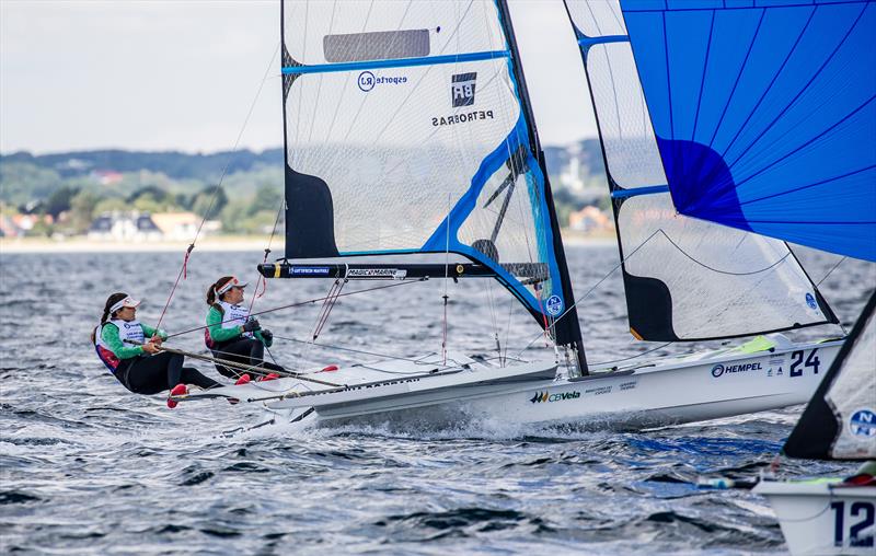 Martine Grael and Kahena Kunze (BRA) - 49erFX - Day 3 - Hempel Sailing World Championships, Aarhus, Denmark - photo © Sailing Energy