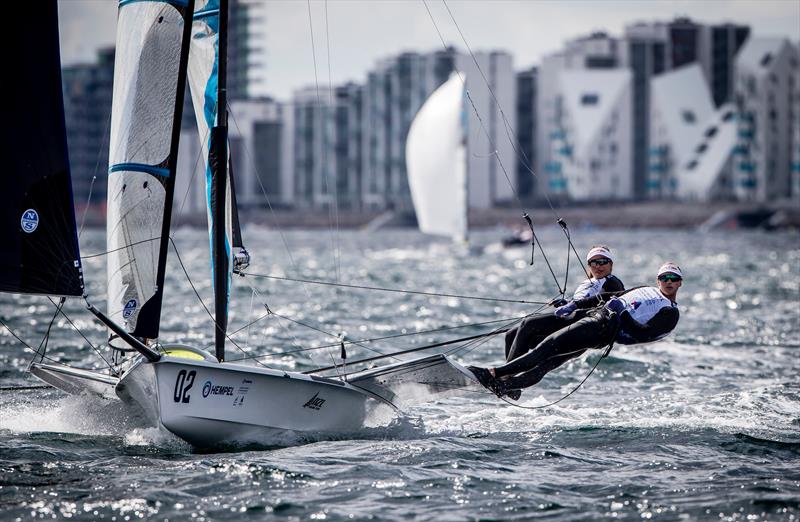 Alex Maloney and Molly Meech (NZL) 49er FX - 2018 Hempel Sailing World Championships, Aarhus, Denmark - photo © Sailing Energy