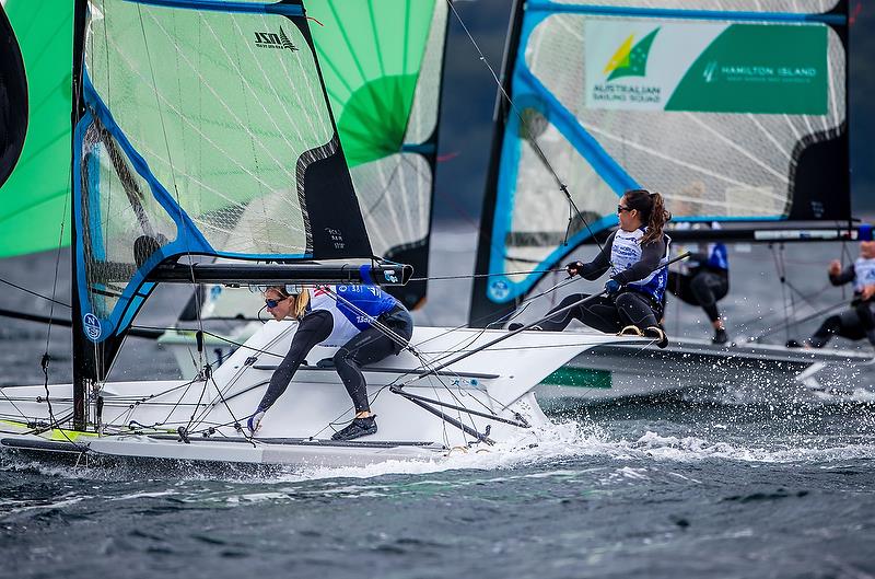 Alex Maloney and Molly Meech (NZL) 49er FX - Day 4 - Hempel Sailing World Championships, Aarhus - August 2018 - photo © Sailing Energy / World Sailing