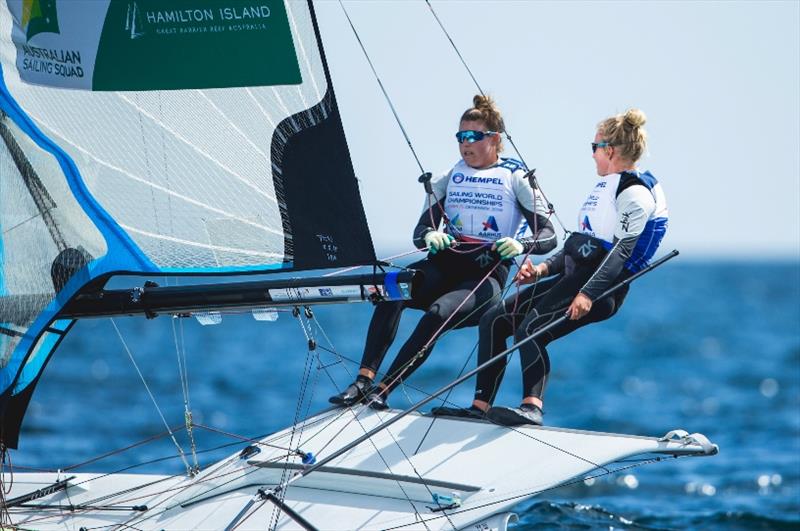 Annie Wilmot (L) and Natasha Bryant photo copyright Pedro Martinez / Sailing Energy / World Sailing taken at Australian Sailing and featuring the 49er FX class