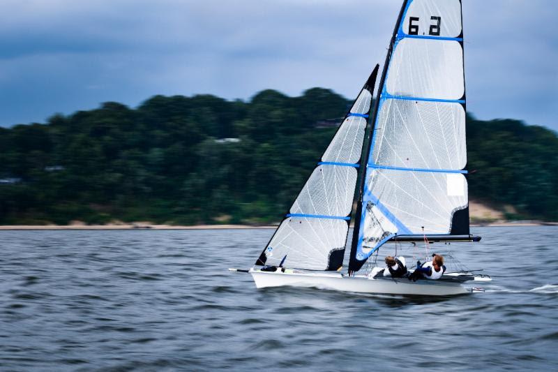 Move over match 40s, skiffs are up next photo copyright Oakcliff Sailing taken at Oakcliff Sailing Center and featuring the 49er FX class