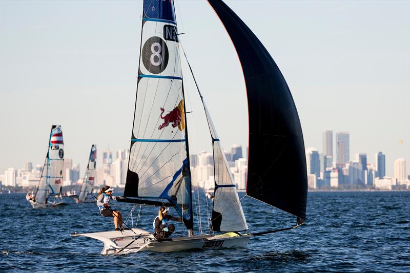 Alex Maloney and Molly Meech (NZL) - 49erFX - Day 1  - Hempel Sailing World Cup Miami - January 29, 2019 photo copyright Sailing Energy / World Sailing taken at Miami Yacht Club and featuring the 49er FX class