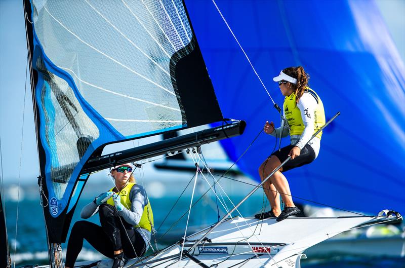 Alex Maloney and Molly Meech (NZL) 49erFX - Sailing World Cup Miami - February 2019 photo copyright Sailing Energy / World Sailing taken at Miami Yacht Club and featuring the 49er FX class