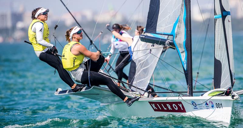 Alex Maloney and Molly Meech (NZL) 49erFX - Sailing World Cup Miami - February 2019 photo copyright Sailing Energy / World Sailing taken at Miami Yacht Club and featuring the 49er FX class