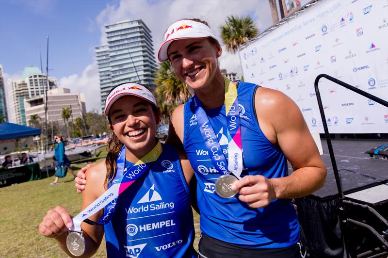 Alex Maloney and Molly Meech won the Silver Medal in the 49erFX at the 2019 Sailing World Cup, Miami - photo © Sailing Energy / World Sailing