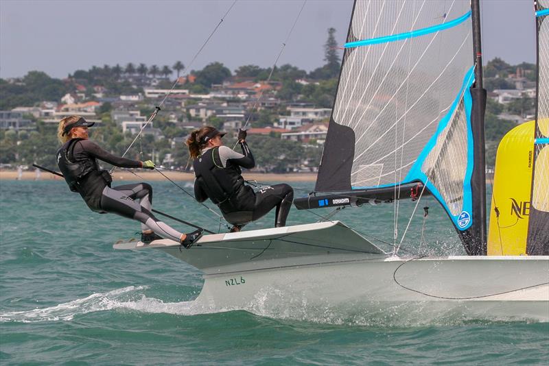 Day 3 - Oceanbridge NZL Sailing Regatta, February 2019 photo copyright Michael Brown, Yachting New Zealand taken at Royal Akarana Yacht Club and featuring the 49er FX class