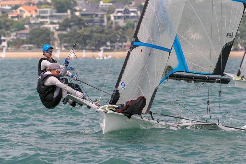 Day 3 - Oceanbridge NZL Sailing Regatta, February 2019 photo copyright Michael Brown, Yachting New Zealand taken at Royal Akarana Yacht Club and featuring the 49er FX class