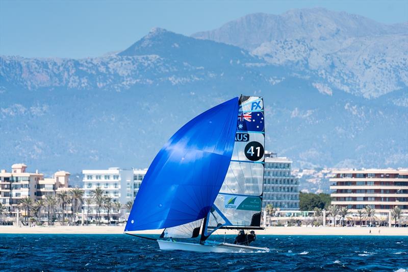 Natasha Bryant and Annie Wilmot during a practice session - Trofeo SAR Princesa Sofia Regatta photo copyright Beau Outteridge taken at Australian Sailing and featuring the 49er FX class