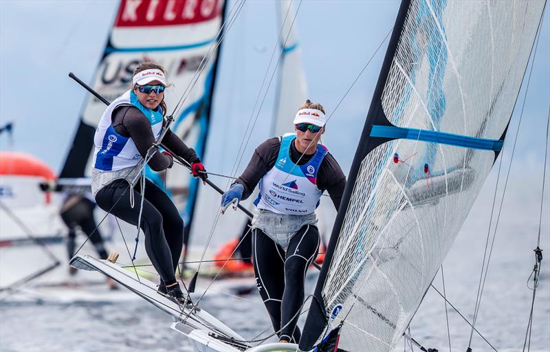 Alex Maloney and Molly Meech - 49erFX  - NZL Sailing Team - 2019 Hempel World Cup Series, Genoa, April 2019 photo copyright Sailing Energy taken at Yacht Club Italiano and featuring the 49er FX class