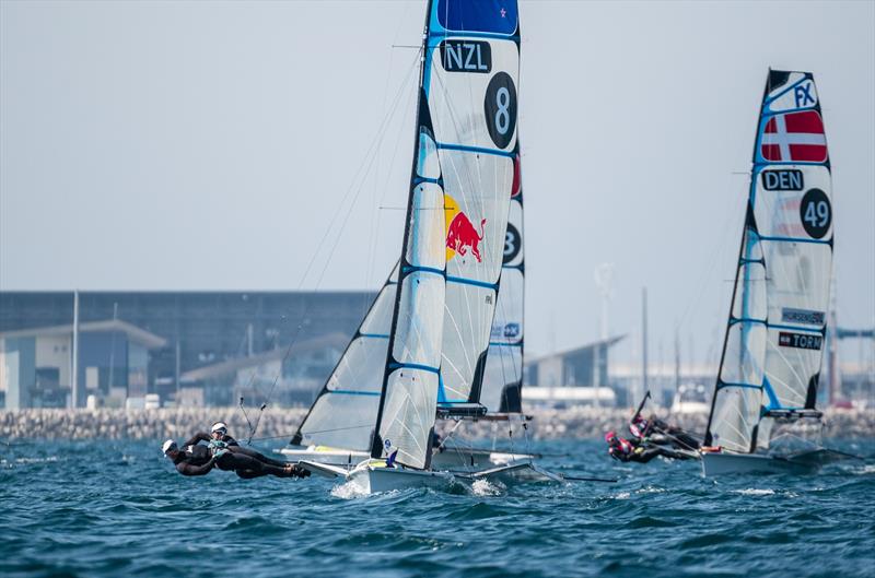 Alex Maloney and Molly Meech (NZL) - 49er FX European Championship - Weymouth - Day 3 - photo © Drew Malcolm