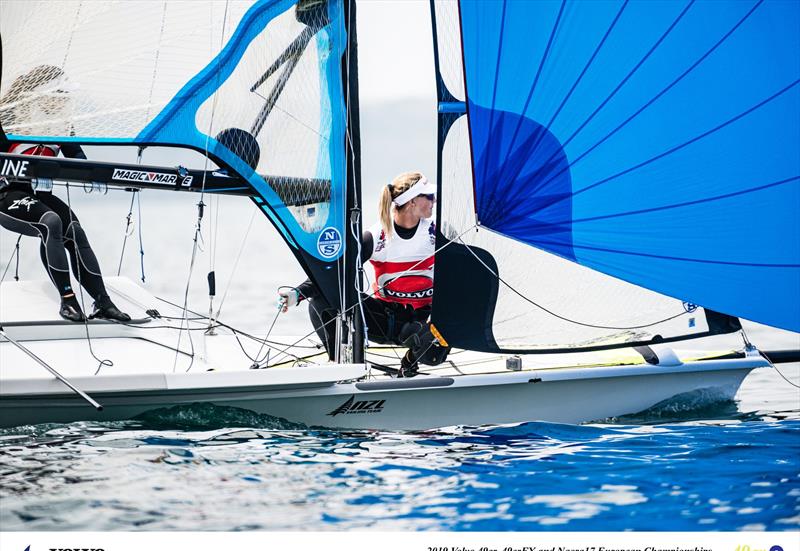 Alex Maloney and Molly Meech - NZL - Day 5 - European 49erFX Championships - Weymouth - May 2019 photo copyright Drew Malcolm taken at  and featuring the 49er FX class