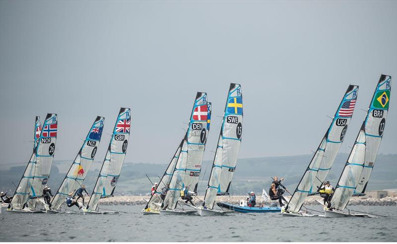 Start - Day 7 - European 49er FX Championships  - Weymouth, May 19,  2019 photo copyright Lloyd Images taken at Weymouth & Portland Sailing Academy and featuring the 49er FX class