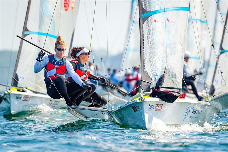 Ida Marie Baad Nielsen and Marie Thusgaard Olsen (DEN) during Kiel Week part 2 photo copyright Sascha Klahn taken at Kieler Yacht Club and featuring the 49er FX class