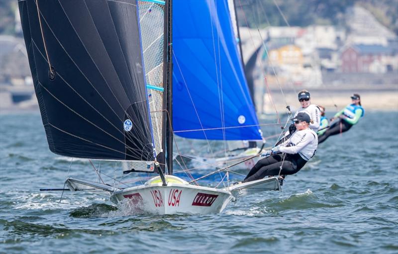 Stephanie Roble and Maggie Shea - Ready Steady Tokyo, day 3 photo copyright Jesus Renedo / Sailing Energy / World Sailing taken at  and featuring the 49er FX class