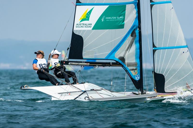 Australian Sailing Team at Tokyo 2020 Test Event - Day 3 photo copyright Sailing Energy / World Sailin taken at  and featuring the 49er FX class