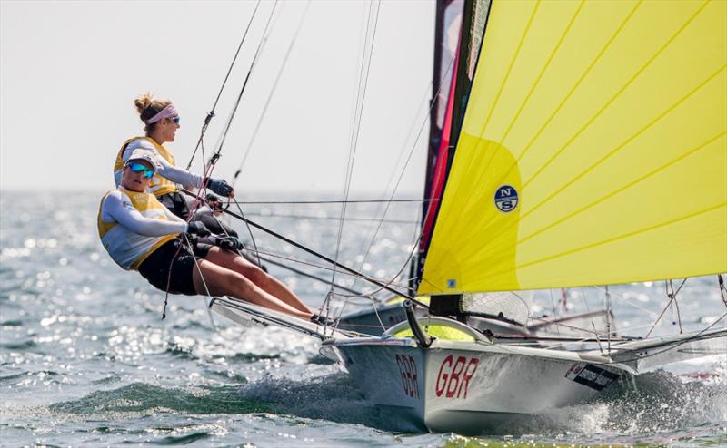 Charlotte Dobson and Saskia Tidey (GBR) - Ready Steady Tokyo, day 4 photo copyright Jesus Renedo / Sailing Energy / World Sailing taken at  and featuring the 49er FX class