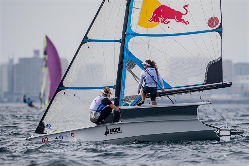  Alex Maloney and Molly Meech (NZL) - 49erFX - Sailing World Cup Enoshima - Day 1, August 27, 2019 photo copyright Jesus Renedo / Sailing Energy / World Sailing taken at  and featuring the 49er FX class