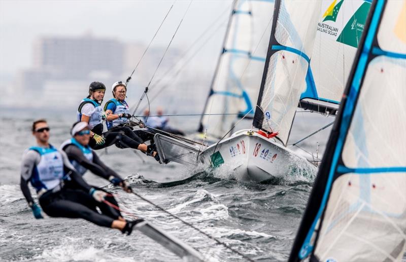 Tess Lloyd and Jaime Ryan - Hempel World Cup Series Enoshima, Day 5 - photo © Pedro Martinez / Sailing Energy / World Sailing