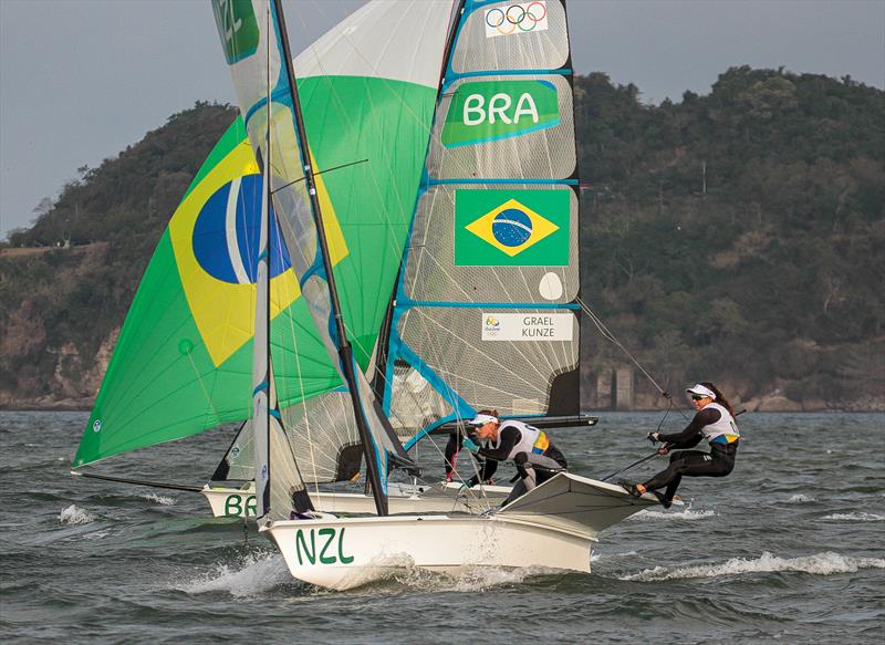 Mackay Boats built the top three boats in the 49erFX at the Rio Olympic Sailing Regatta - photo © Richard Gladwell