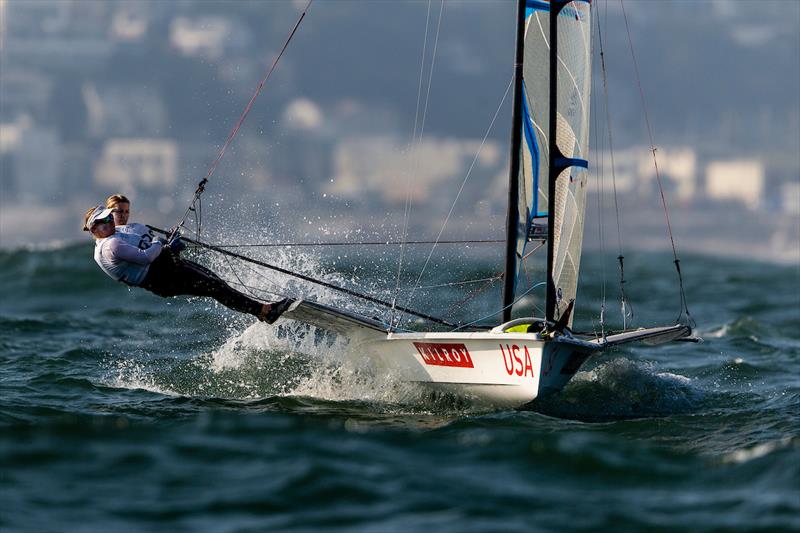 Stephanie Roble and Maggie Shea hone their craft at Ready Steady Tokio Sailing 2019 - photo © ©PEDRO MARTINEZ/SAILING ENERGY/WORLD SAILING 17 August, 2019.