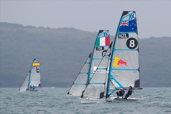 49erFX - Day 3 -  Hyundai 49er, 49erFX & Nacra 17 Oceania Championships, Auckland, New Zealand photo copyright Matias Capizzano taken at Royal Akarana Yacht Club and featuring the 49er FX class