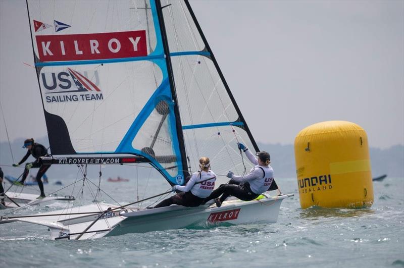 US Sailing Team athletes, Stephanie Roble and Maggie Shea - 2019 Oceania Championships - photo © Matias Capizzano