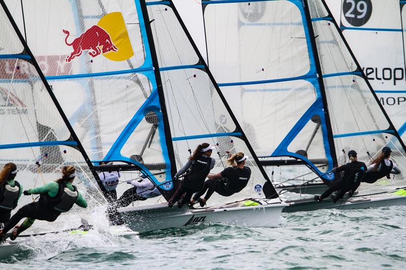 49erFX - Hyundai World Championships, Oceania Championship, Day 3, November 27,  2019, Royal Akarana Yacht Club photo copyright Richard Gladwell / Sail-World.com taken at Royal Akarana Yacht Club and featuring the 49er FX class