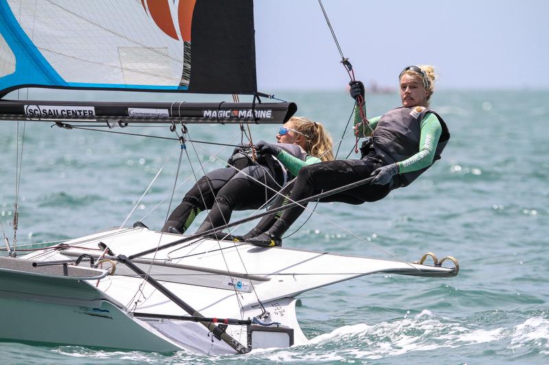 49er FX - Hyundai World Championships, Oceania Championship, Day 2, November 26, 2019 , Royal Akarana Yacht Club photo copyright Richard Gladwell / Sail-World.com taken at Royal Akarana Yacht Club and featuring the 49er FX class