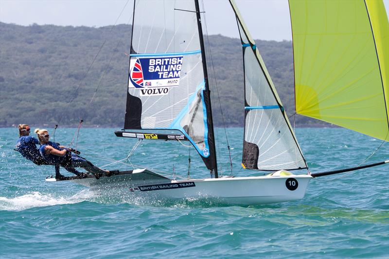 Charlotte Dobson and Saskia Tiey (GBR) - 49er FX - Hyundai Worlds - Day 2 , December 4, 2019, Auckland NZ - photo © Richard Gladwell / Sail-World.com