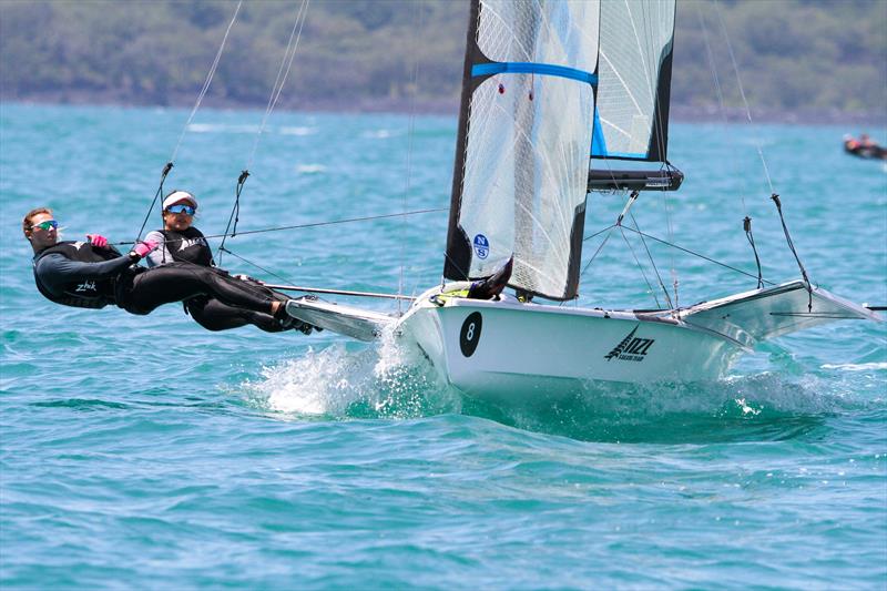 Alex Maloney and Molly Meech (NZL) - 49er FX - Hyundai Worlds - Day 2 , December 4, 2019 Auckland NZ photo copyright Richard Gladwell / Sail-World.com taken at Royal Akarana Yacht Club and featuring the 49er FX class