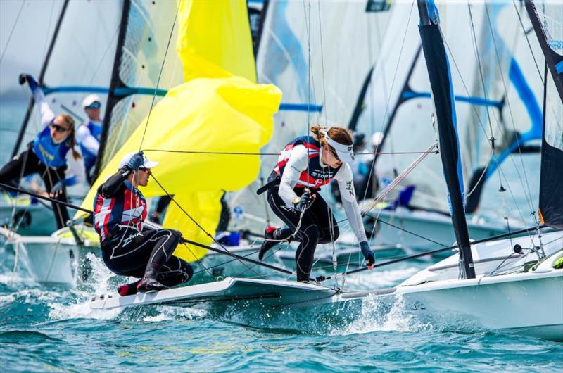 Ida Marie Baad Nielsen and Marie Thusgaard Olsen - 2019 Hyundai 49er, 49erFX and Nacra 17 Worlds day 4 - photo © Pedro Martinez / Sailing Energy