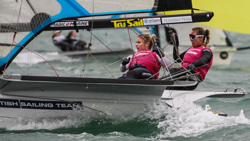 Charlotte Dobsob and Saskia Tidey (GBR) winners of the Medal Race - 49er FX - Hyunsai Worlds - December 2019 photo copyright Richard Gladwell / Sail-World.com taken at Royal Akarana Yacht Club and featuring the 49er FX class