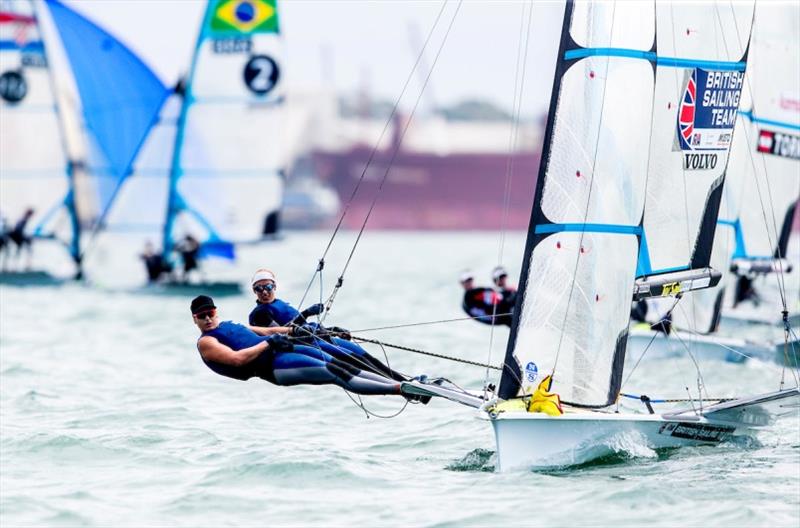 GBR team Charlotte Dobson and Saskia Tidey - 2020 49er, 49er FX & Nacra 17 World Championship, day 3 photo copyright Pedro Martinez / Sailing Energy taken at Royal Geelong Yacht Club and featuring the 49er FX class