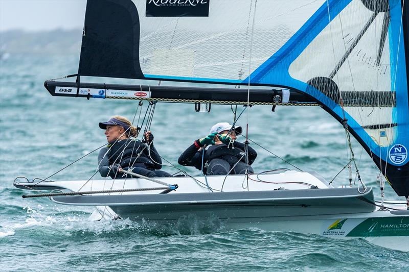 2020 49er, 49erFX and Nacra 17 World Championships photo copyright Beau Outteridge taken at Royal Geelong Yacht Club and featuring the 49er FX class