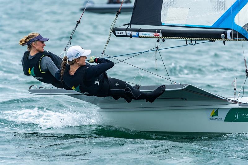 2020 49er, 49erFX and Nacra 17 World Championships photo copyright Beau Outteridge taken at Royal Geelong Yacht Club and featuring the 49er FX class