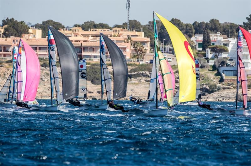 49er training in the bay of Palma - Trofeo Princesa Sofía Iberostar photo copyright Jesus Renedo / Sailing Energy taken at Club Nàutic S'Arenal and featuring the 49er FX class