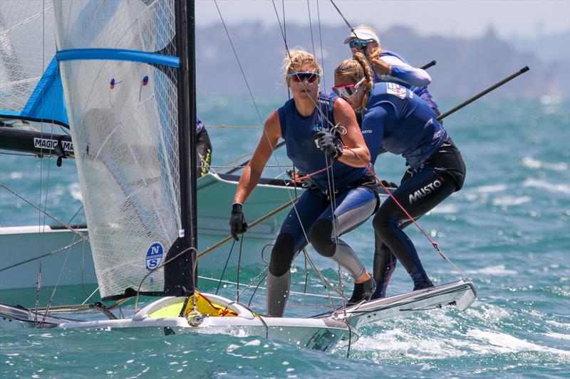 Charlotte Dobson and Saskia Tiey (GBR) - 49er FX - Hyundai Worlds - Day 2 , December 4, 2019, Auckland NZ - photo © Richard Gladwell / Sail-World.com