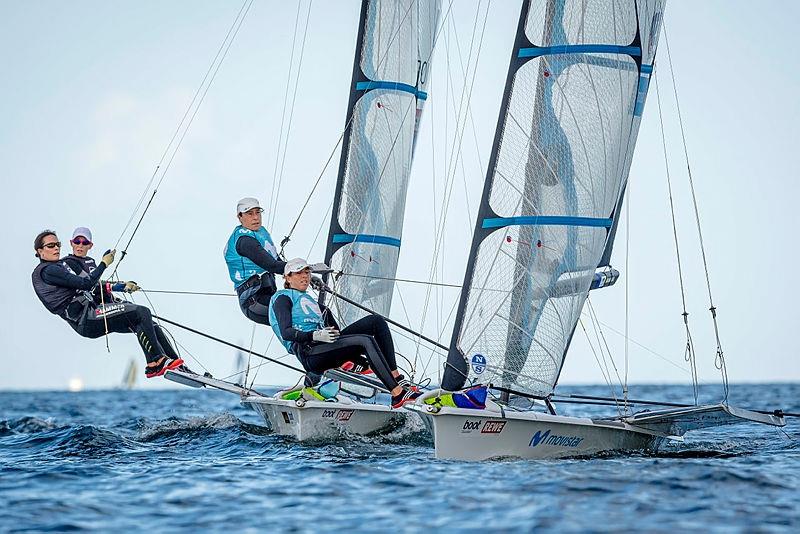 World Champions from Spain, Tamara Echegoyen and Paula Barcelo lead the way by two points on day 5 of Kieler Woche 2020 photo copyright Sascha Klahn / Kieler Woche taken at Kieler Yacht Club and featuring the 49er FX class