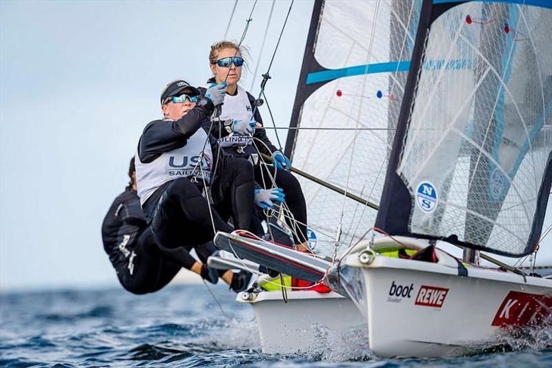 Steph Roble & Maggie Shea Kiel Week 2020 49erFX Silver Medalists photo copyright Sascha Klahn taken at Kieler Yacht Club and featuring the 49er FX class