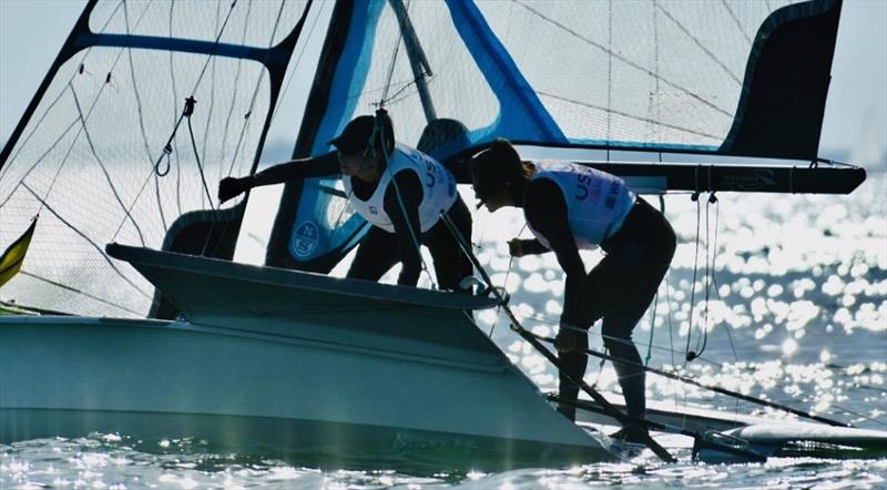 Erika Reineke (left) and Lucy Wilmot (right) at the 2021 West Marine US Open Sailing – Miami - photo © Ellinor Walters