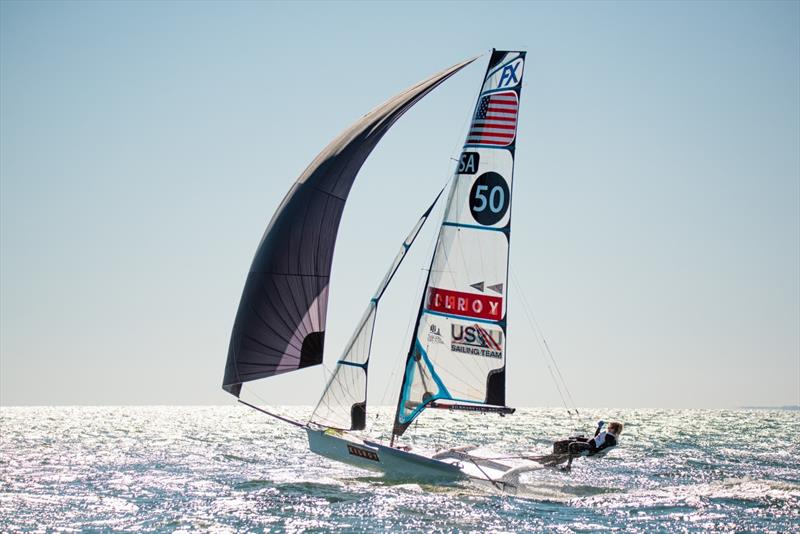 Team Roble-Shea training in Miami photo copyright Allison Chenard / US Sailing taken at  and featuring the 49er FX class