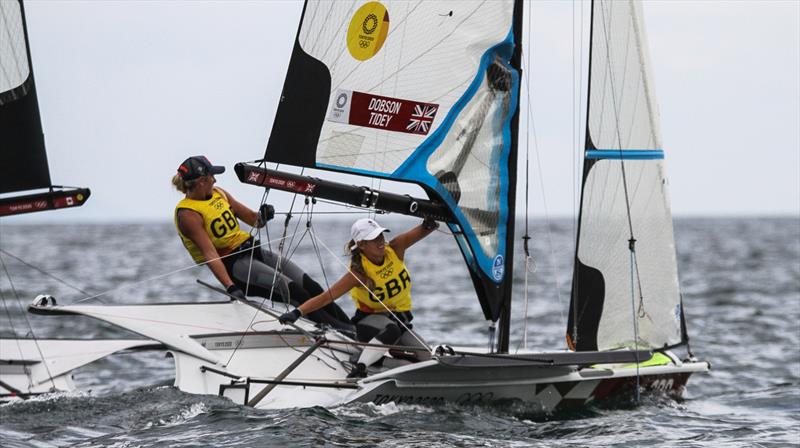 Tokyo2020 - GBR 49erFX - Day 6- July, 30, - Enoshima, Japan photo copyright Richard Gladwell  taken at  and featuring the 49er FX class