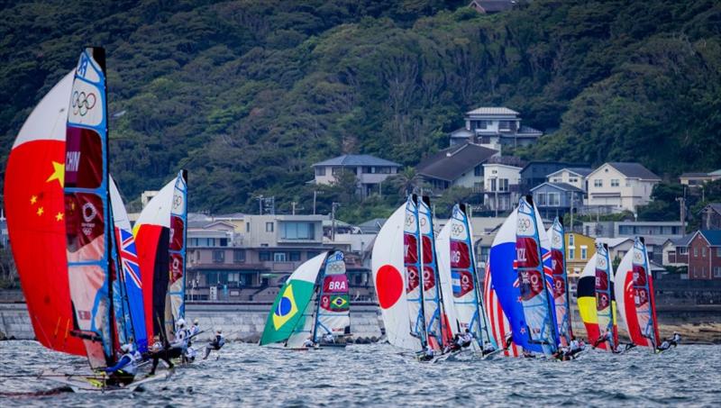 Grael and Kunze (BRA) taking the first win of the day. - photo © Sailing Energy / World Sailing