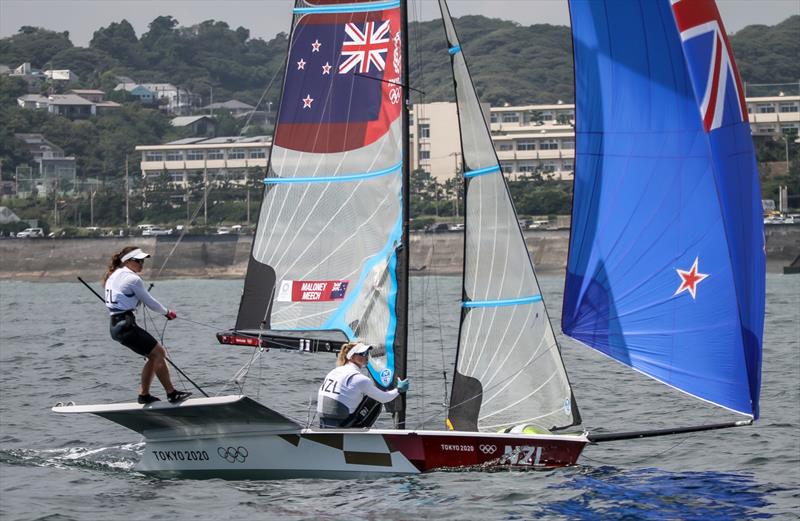 2016 Olympic Silver medalsits Alex Maloney and Molly Meech finished outside the Medal Race for the Womens 49erFX skiff - Tokyo2020 - Day 7- July, 31, - Enoshima, Japan. - photo © Richard Gladwell / Sail-World.com / nz