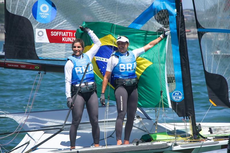 Grael and Kunze - Gold Medalists - 49er FX- Tokyo2020 - Day 9- August 2, - Enoshima, Japan. - photo © Richard Gladwell - Sail-World.com / Photosport