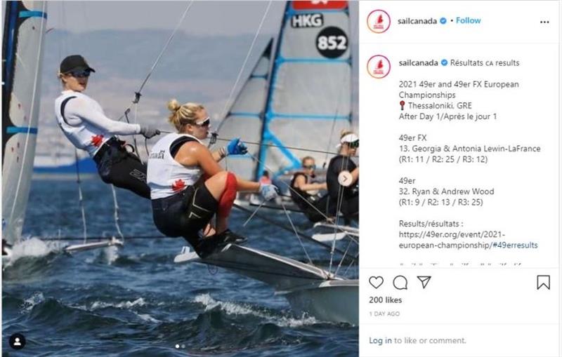 A post shared by Sail Canada (@sailcanada) photo copyright Sail Canada taken at  and featuring the 49er FX class