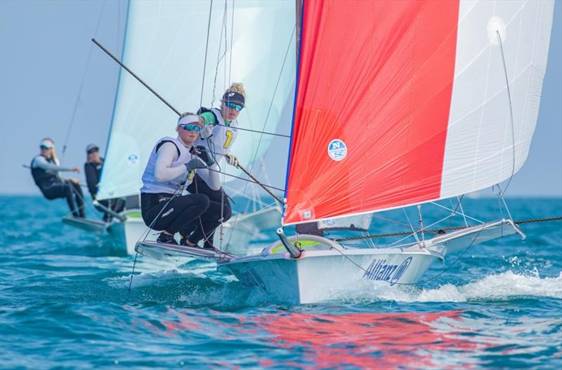 van Aanholt and de Ruyter in control photo copyright 49er and Nacra 17 Sailing taken at Oman Sail and featuring the 49er FX class