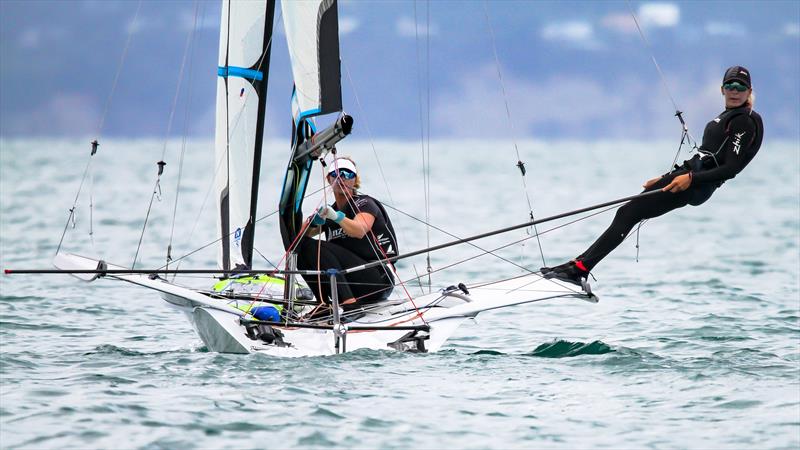 Jo Aleh and Molly Meech - Oceanbridge NZL Sailing Regatta - Day 4 - Takapuna BC February 20, 2022 - photo © Richard Gladwell, Sail-World.com / nz