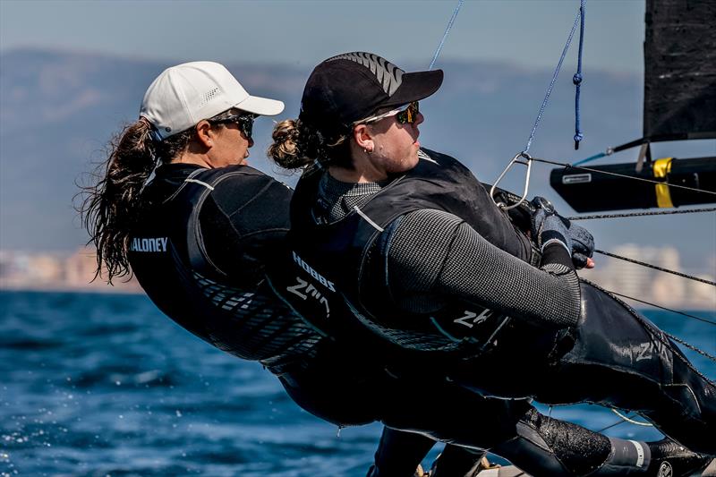 Alex Maloney and Olivia Hobbs (NZL) - 49erFX - Day 4 - Trofeo Princesa Sofia - Mallorca - April 2022 photo copyright Sailing Energy taken at Real Club Náutico de Palma and featuring the 49er FX class