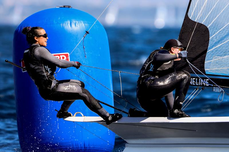 Alex Maloney and Olivia Hobbs 49erFX  (NZL ) - Trofeo Princesa Sofia - Mallorca - April 2022 - photo © Sailing Energy